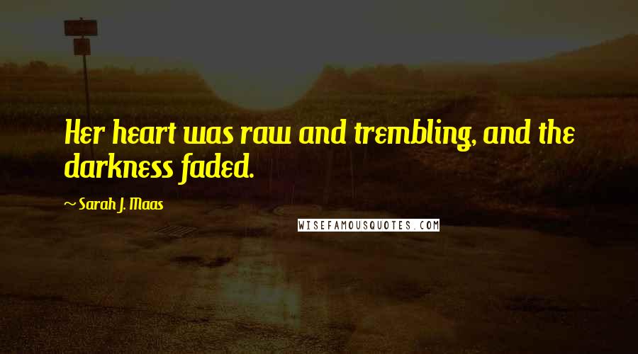 Sarah J. Maas Quotes: Her heart was raw and trembling, and the darkness faded.