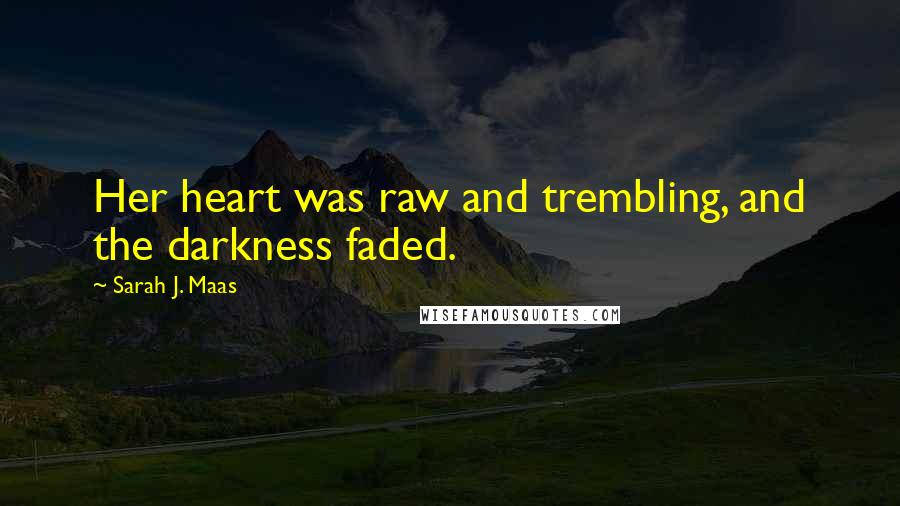 Sarah J. Maas Quotes: Her heart was raw and trembling, and the darkness faded.