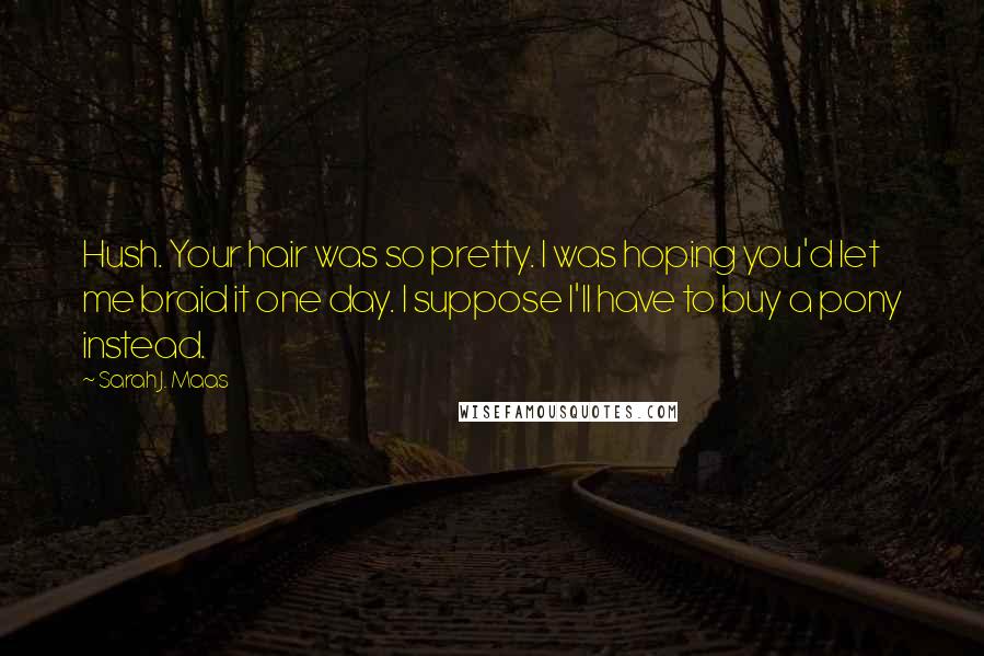 Sarah J. Maas Quotes: Hush. Your hair was so pretty. I was hoping you'd let me braid it one day. I suppose I'll have to buy a pony instead.