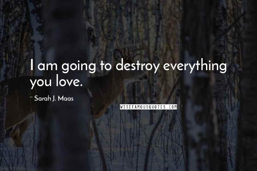 Sarah J. Maas Quotes: I am going to destroy everything you love.