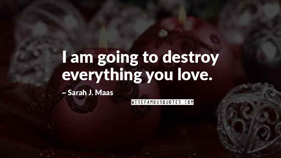 Sarah J. Maas Quotes: I am going to destroy everything you love.