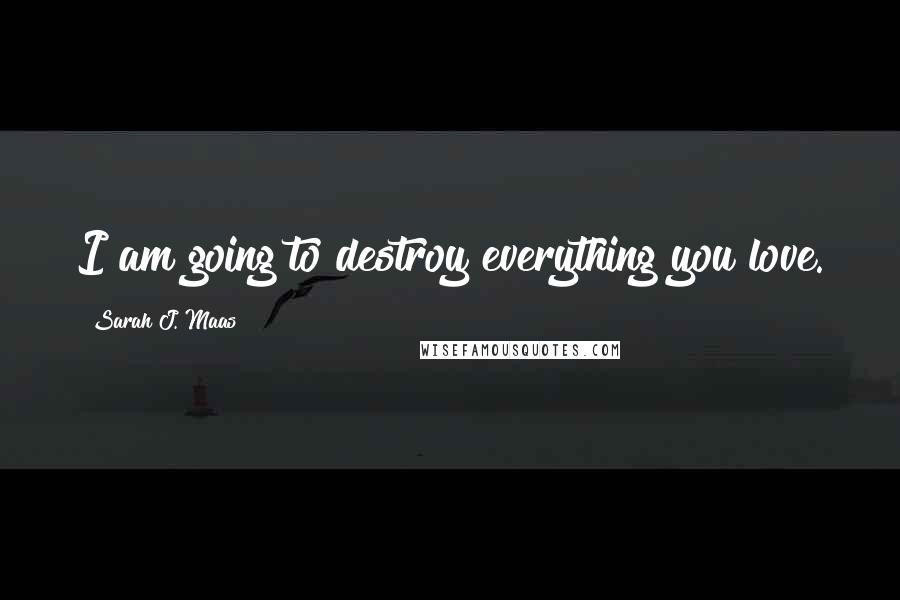 Sarah J. Maas Quotes: I am going to destroy everything you love.