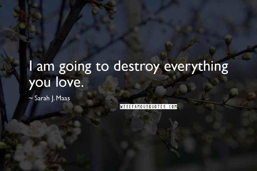 Sarah J. Maas Quotes: I am going to destroy everything you love.