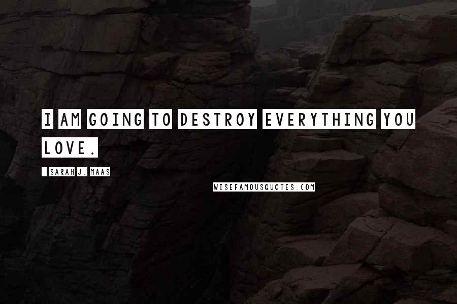 Sarah J. Maas Quotes: I am going to destroy everything you love.