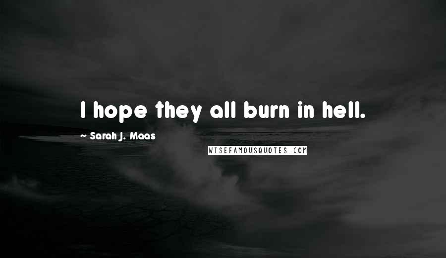 Sarah J. Maas Quotes: I hope they all burn in hell.
