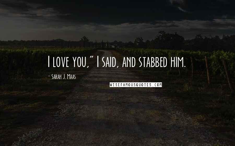 Sarah J. Maas Quotes: I love you," I said, and stabbed him.