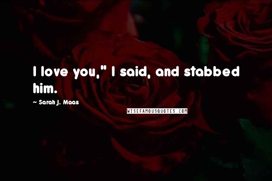Sarah J. Maas Quotes: I love you," I said, and stabbed him.