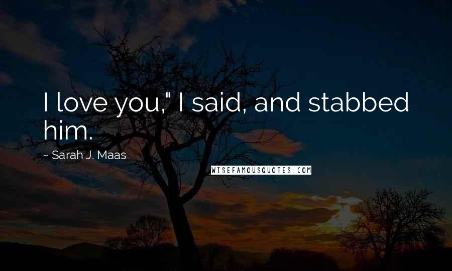 Sarah J. Maas Quotes: I love you," I said, and stabbed him.