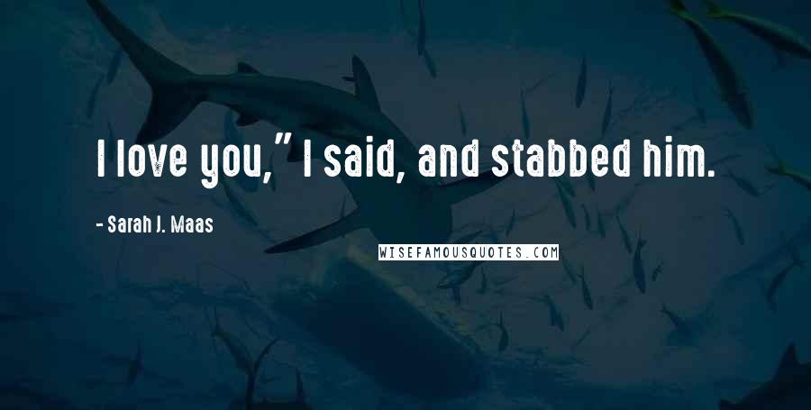 Sarah J. Maas Quotes: I love you," I said, and stabbed him.