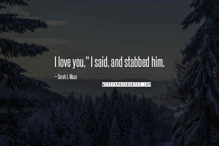 Sarah J. Maas Quotes: I love you," I said, and stabbed him.