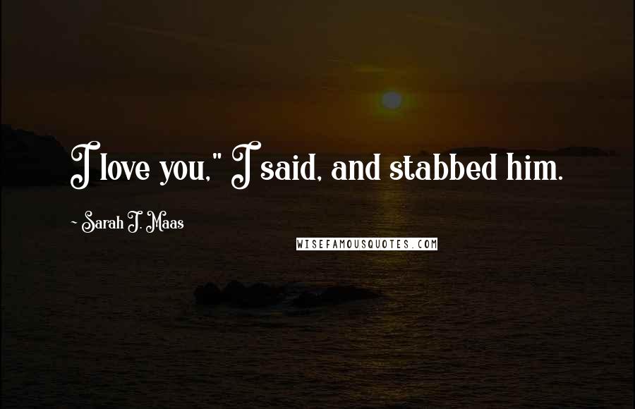 Sarah J. Maas Quotes: I love you," I said, and stabbed him.