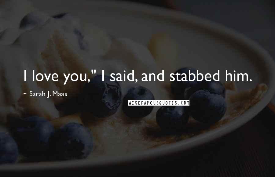 Sarah J. Maas Quotes: I love you," I said, and stabbed him.