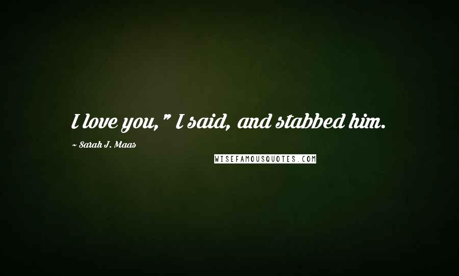 Sarah J. Maas Quotes: I love you," I said, and stabbed him.