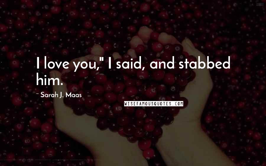 Sarah J. Maas Quotes: I love you," I said, and stabbed him.