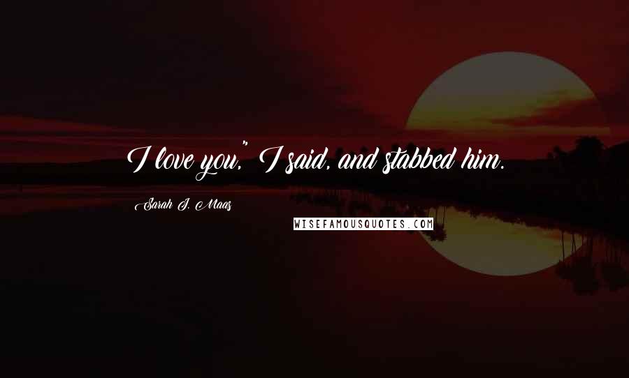 Sarah J. Maas Quotes: I love you," I said, and stabbed him.