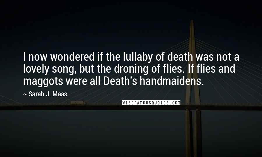 Sarah J. Maas Quotes: I now wondered if the lullaby of death was not a lovely song, but the droning of flies. If flies and maggots were all Death's handmaidens.