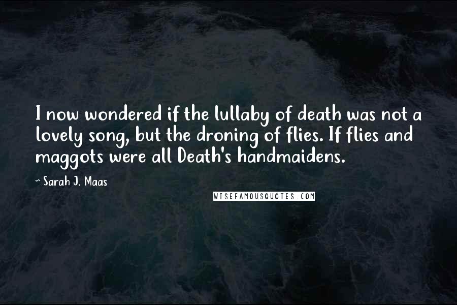 Sarah J. Maas Quotes: I now wondered if the lullaby of death was not a lovely song, but the droning of flies. If flies and maggots were all Death's handmaidens.