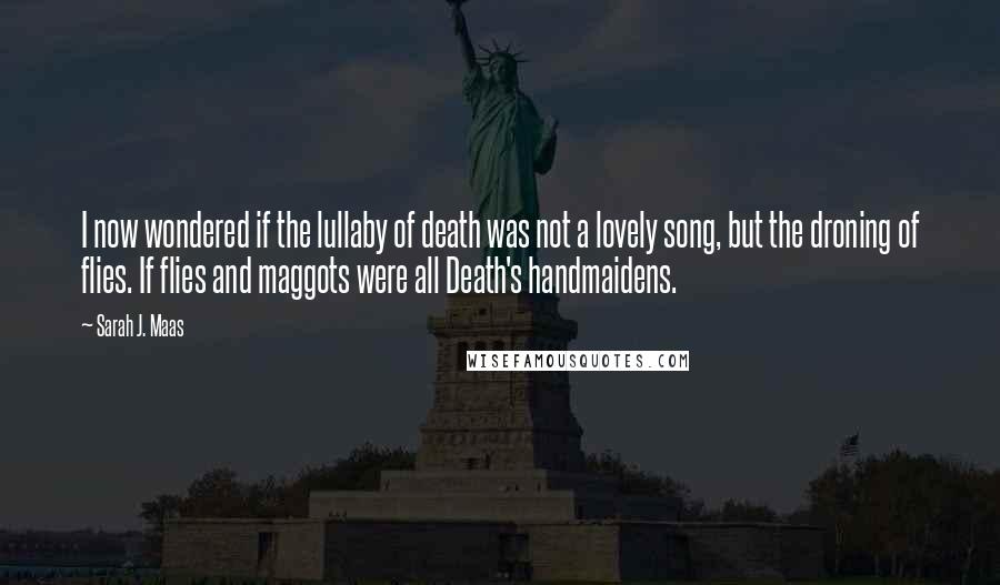 Sarah J. Maas Quotes: I now wondered if the lullaby of death was not a lovely song, but the droning of flies. If flies and maggots were all Death's handmaidens.