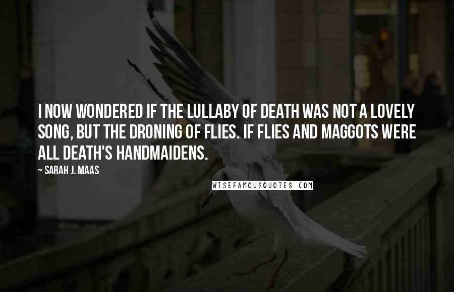 Sarah J. Maas Quotes: I now wondered if the lullaby of death was not a lovely song, but the droning of flies. If flies and maggots were all Death's handmaidens.