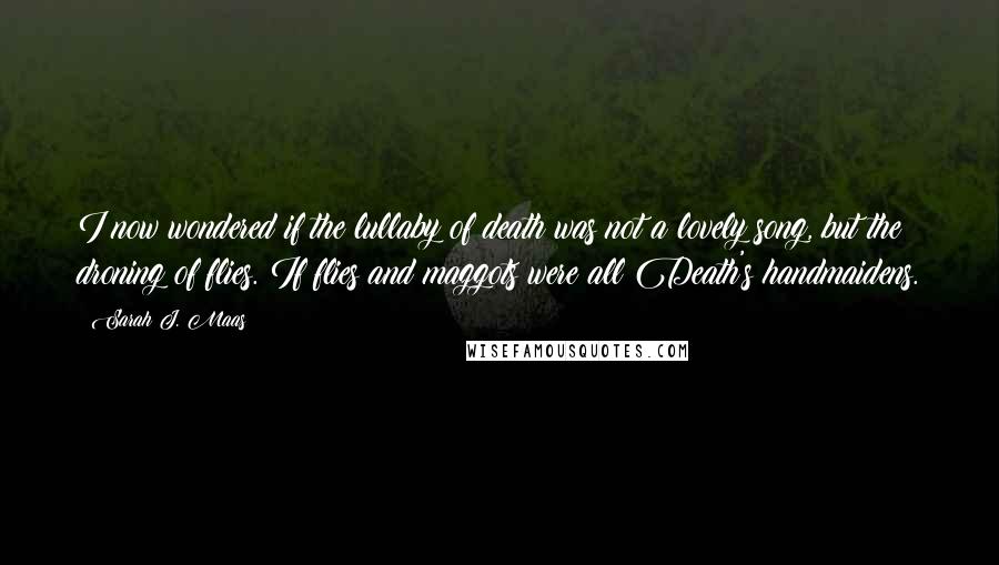 Sarah J. Maas Quotes: I now wondered if the lullaby of death was not a lovely song, but the droning of flies. If flies and maggots were all Death's handmaidens.