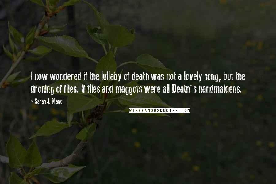 Sarah J. Maas Quotes: I now wondered if the lullaby of death was not a lovely song, but the droning of flies. If flies and maggots were all Death's handmaidens.