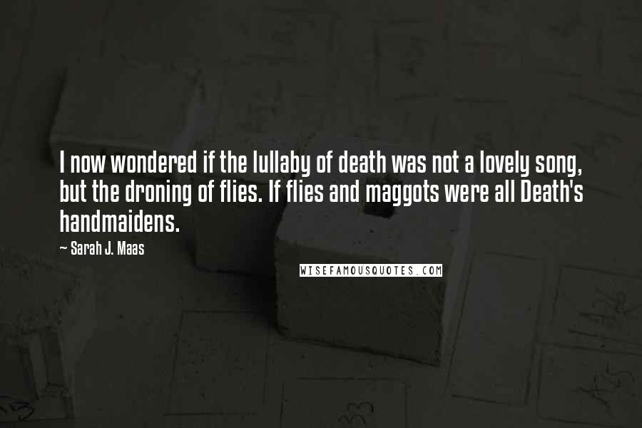 Sarah J. Maas Quotes: I now wondered if the lullaby of death was not a lovely song, but the droning of flies. If flies and maggots were all Death's handmaidens.