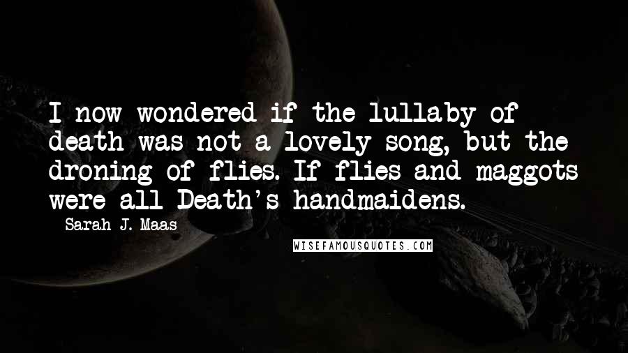 Sarah J. Maas Quotes: I now wondered if the lullaby of death was not a lovely song, but the droning of flies. If flies and maggots were all Death's handmaidens.