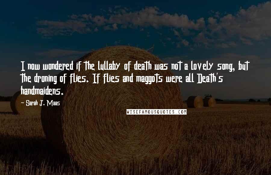 Sarah J. Maas Quotes: I now wondered if the lullaby of death was not a lovely song, but the droning of flies. If flies and maggots were all Death's handmaidens.