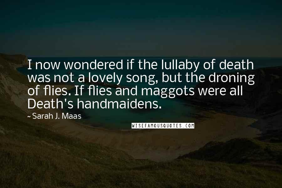 Sarah J. Maas Quotes: I now wondered if the lullaby of death was not a lovely song, but the droning of flies. If flies and maggots were all Death's handmaidens.