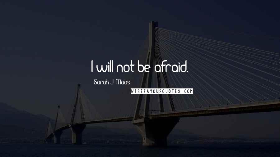 Sarah J. Maas Quotes: I will not be afraid.