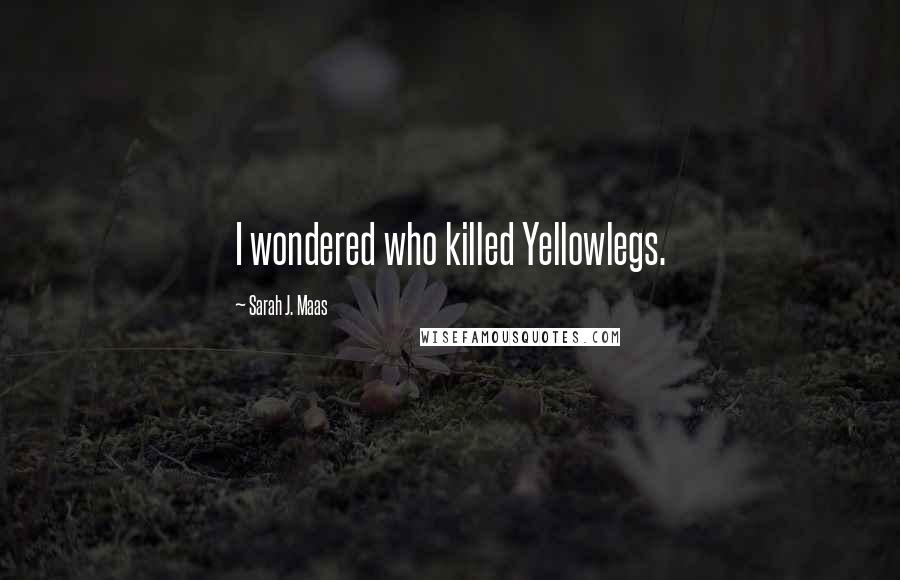 Sarah J. Maas Quotes: I wondered who killed Yellowlegs.