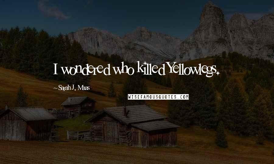 Sarah J. Maas Quotes: I wondered who killed Yellowlegs.