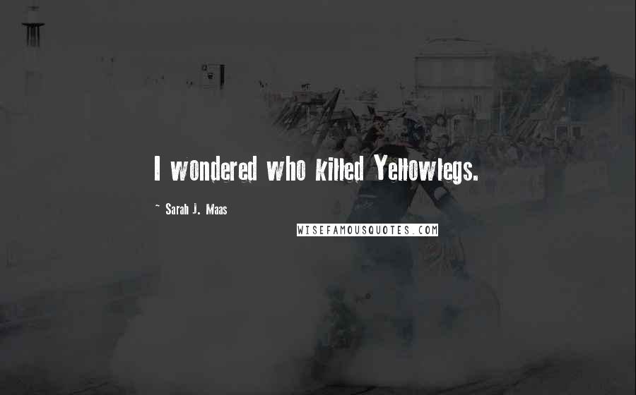 Sarah J. Maas Quotes: I wondered who killed Yellowlegs.