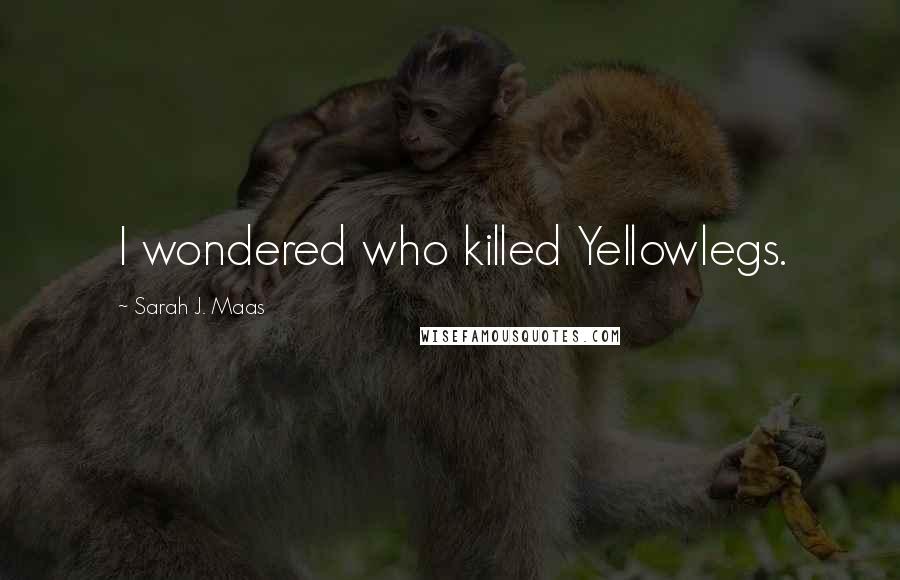 Sarah J. Maas Quotes: I wondered who killed Yellowlegs.
