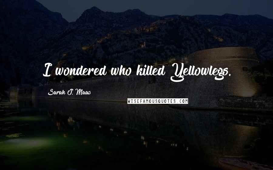 Sarah J. Maas Quotes: I wondered who killed Yellowlegs.