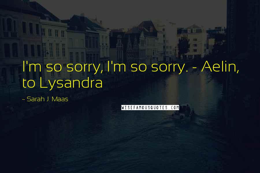 Sarah J. Maas Quotes: I'm so sorry, I'm so sorry. - Aelin, to Lysandra