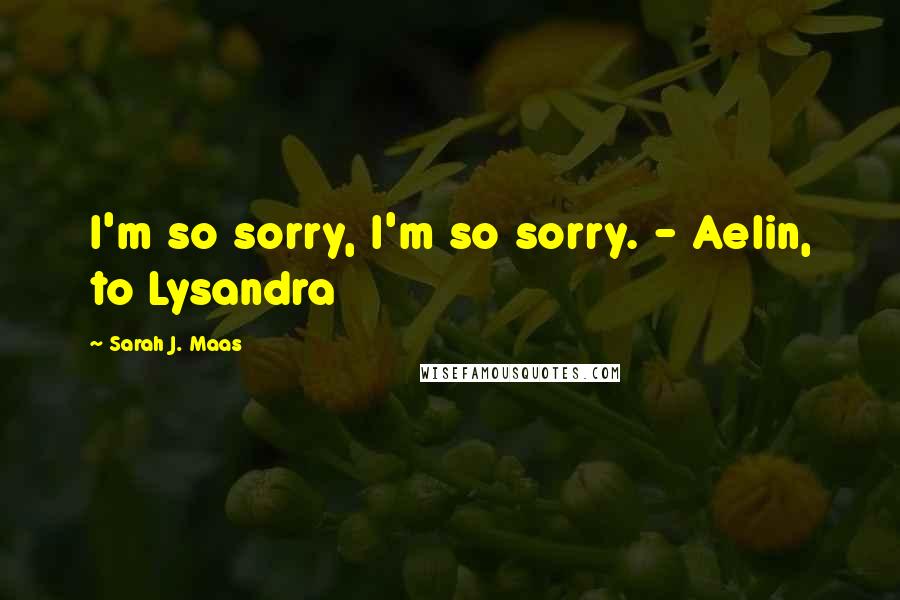 Sarah J. Maas Quotes: I'm so sorry, I'm so sorry. - Aelin, to Lysandra