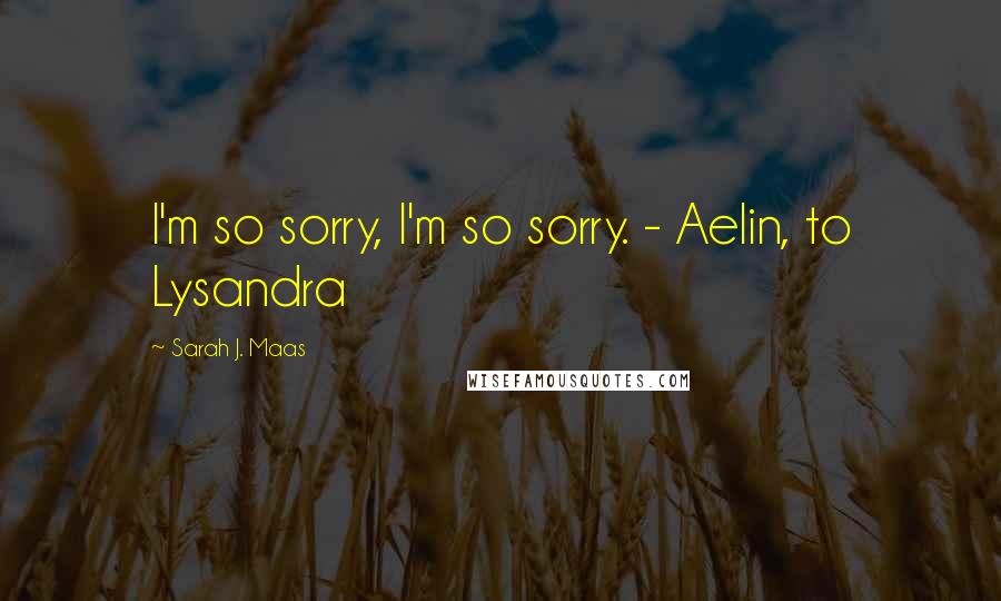 Sarah J. Maas Quotes: I'm so sorry, I'm so sorry. - Aelin, to Lysandra