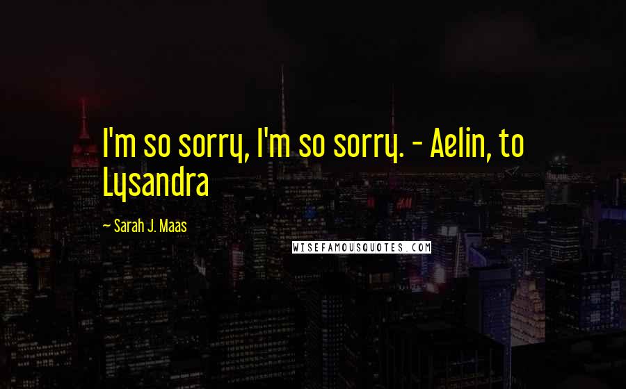 Sarah J. Maas Quotes: I'm so sorry, I'm so sorry. - Aelin, to Lysandra