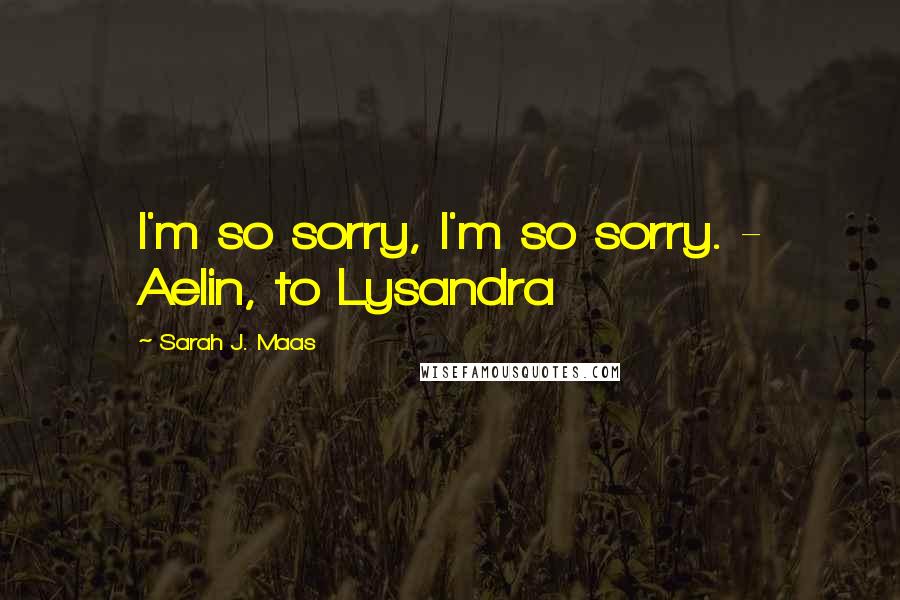 Sarah J. Maas Quotes: I'm so sorry, I'm so sorry. - Aelin, to Lysandra