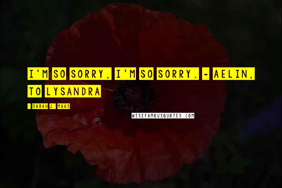 Sarah J. Maas Quotes: I'm so sorry, I'm so sorry. - Aelin, to Lysandra