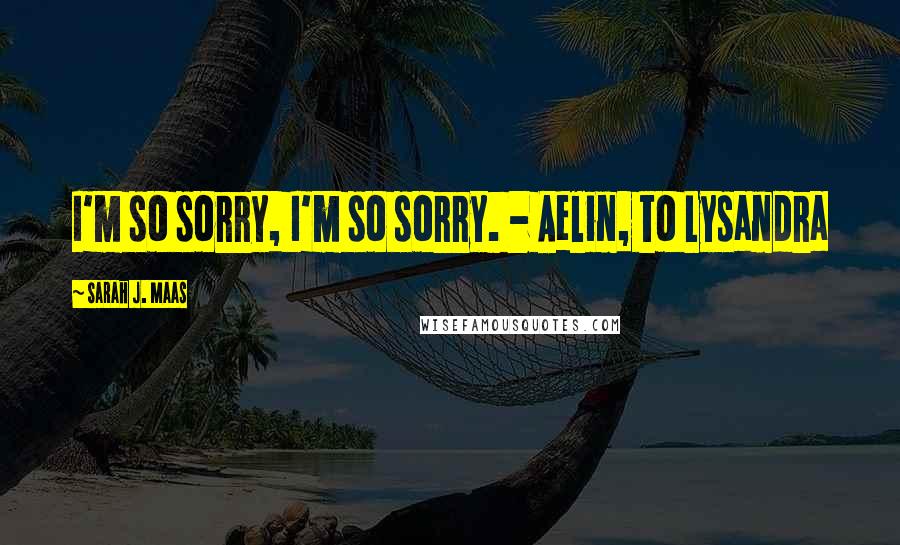 Sarah J. Maas Quotes: I'm so sorry, I'm so sorry. - Aelin, to Lysandra