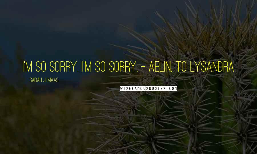 Sarah J. Maas Quotes: I'm so sorry, I'm so sorry. - Aelin, to Lysandra