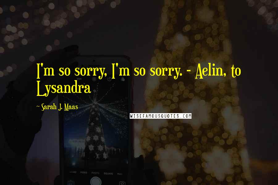 Sarah J. Maas Quotes: I'm so sorry, I'm so sorry. - Aelin, to Lysandra