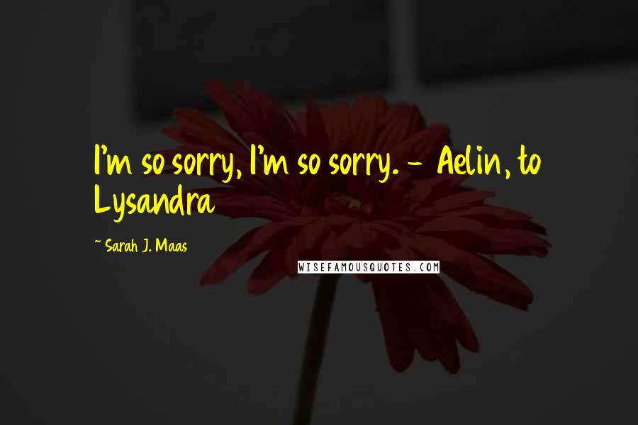 Sarah J. Maas Quotes: I'm so sorry, I'm so sorry. - Aelin, to Lysandra