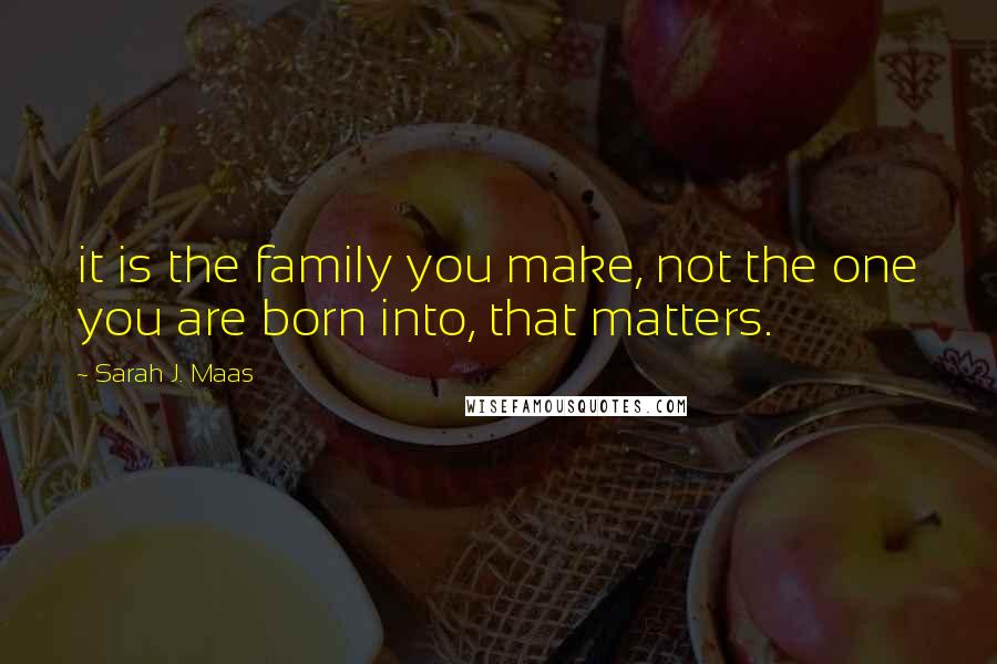 Sarah J. Maas Quotes: it is the family you make, not the one you are born into, that matters.