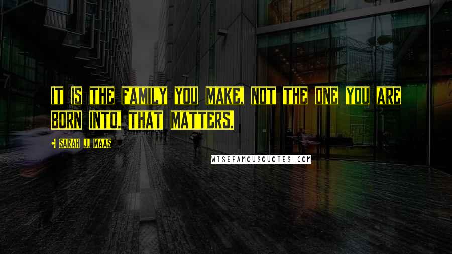 Sarah J. Maas Quotes: it is the family you make, not the one you are born into, that matters.