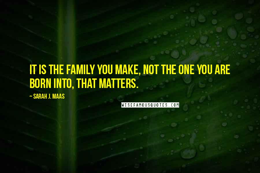 Sarah J. Maas Quotes: it is the family you make, not the one you are born into, that matters.