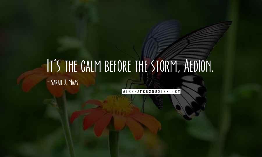 Sarah J. Maas Quotes: It's the calm before the storm, Aedion.