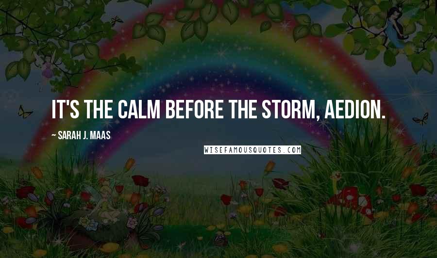 Sarah J. Maas Quotes: It's the calm before the storm, Aedion.